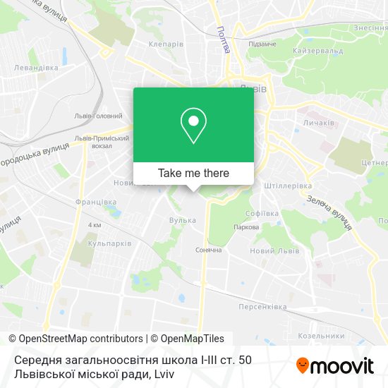 Карта Середня загальноосвітня школа I-III ст. 50 Львівської міської ради