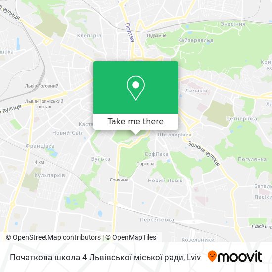 Карта Початкова школа 4 Львівської міської ради