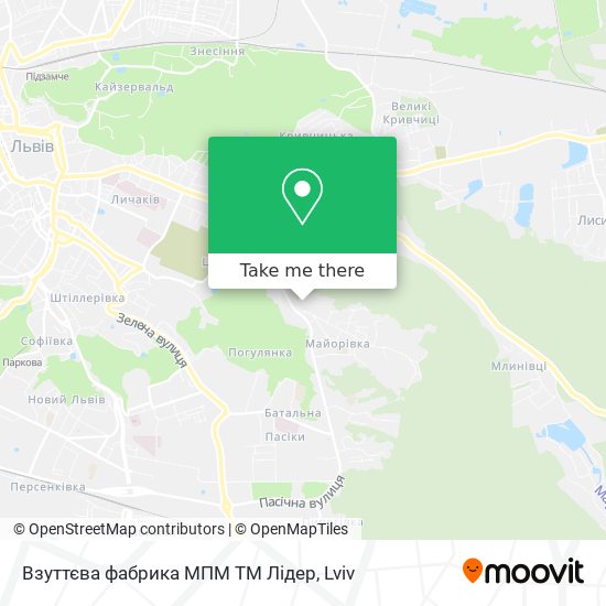 Взуттєва фабрика МПМ ТМ Лідер map