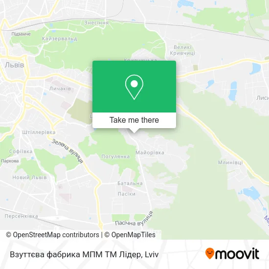 Карта Взуттєва фабрика МПМ ТМ Лідер