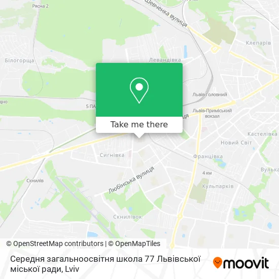 Карта Середня загальноосвітня школа 77 Львівської міської ради