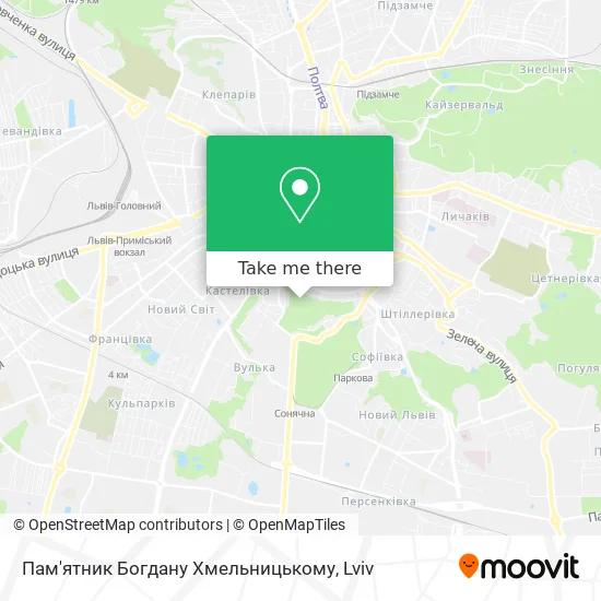 Карта Пам'ятник Богдану Хмельницькому