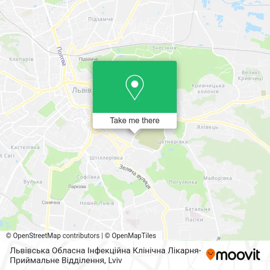 Карта Львівська Обласна Інфекційна Клінічна Лікарня-Приймальне Відділення