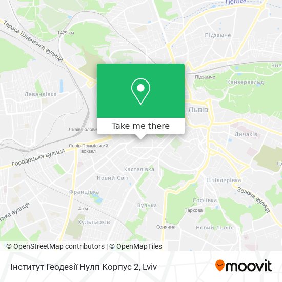 Карта Інститут Геодезії Нулп Корпус 2