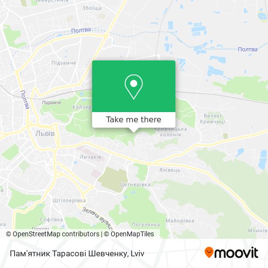 Пам'ятник Тарасові Шевченку map