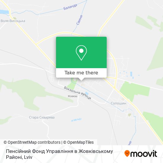 Карта Пенсійний Фонд Управління в Жовківському Районі