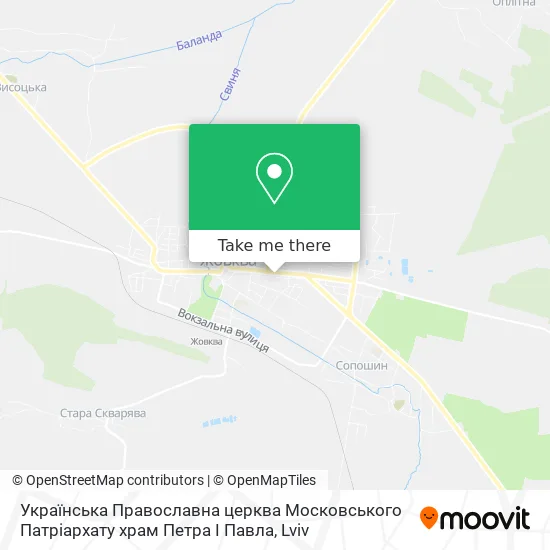 Українська Православна церква Московського Патріархату храм Петра І Павла map