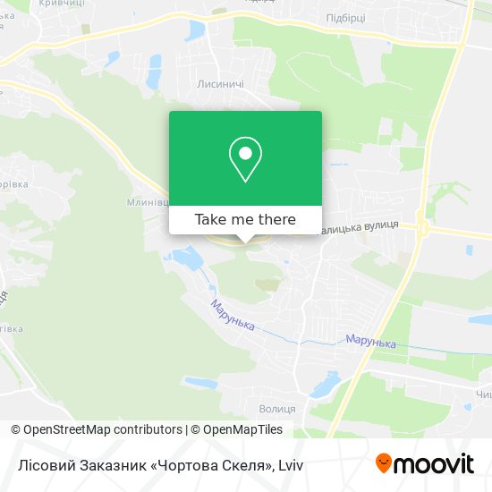 Карта Лісовий Заказник «Чортова Скеля»