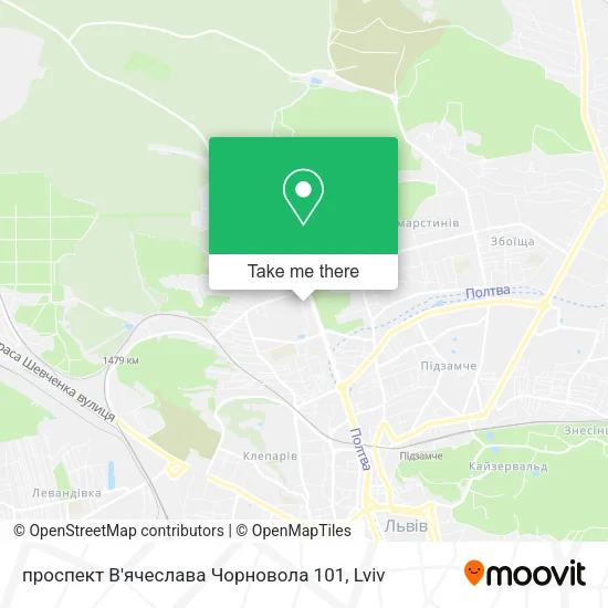 Карта проспект В'ячеслава Чорновола 101