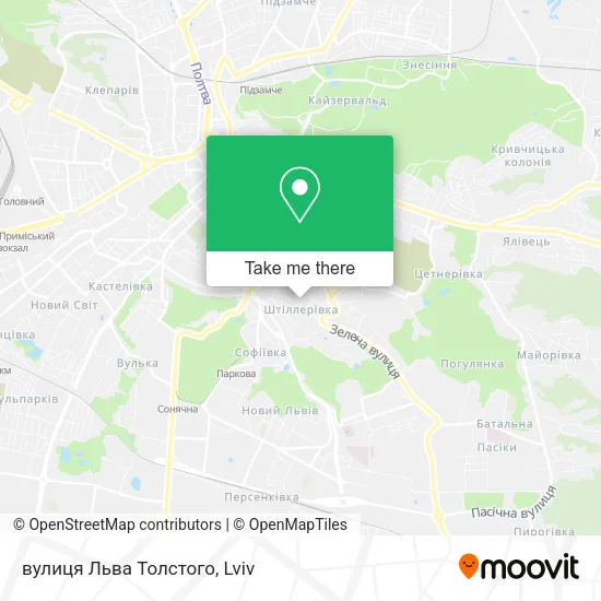 Карта вулиця Льва Толстого