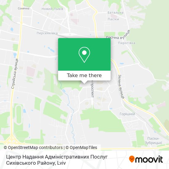 Карта Центр Надання Адміністративних Послуг Сихівського Району