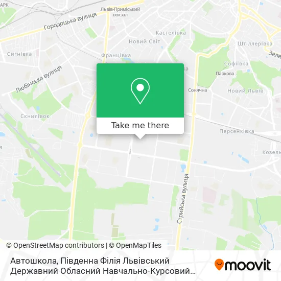 Карта Автошкола, Південна Філія Львівський Державний Обласний Навчально-Курсовий Комбінат