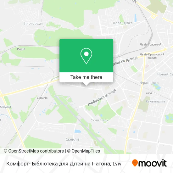 Карта Комфорт- Бібліотека для Дітей на Патона