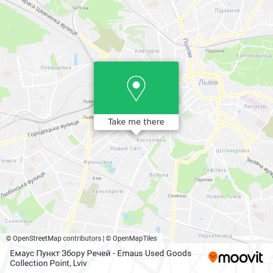 Емаус Пункт Збору Речей - Emaus Used Goods Collection Point map
