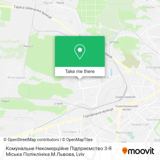 Карта Комунальне Некомерційне Підприємство 3-Я Міська Поліклініка М.Львова