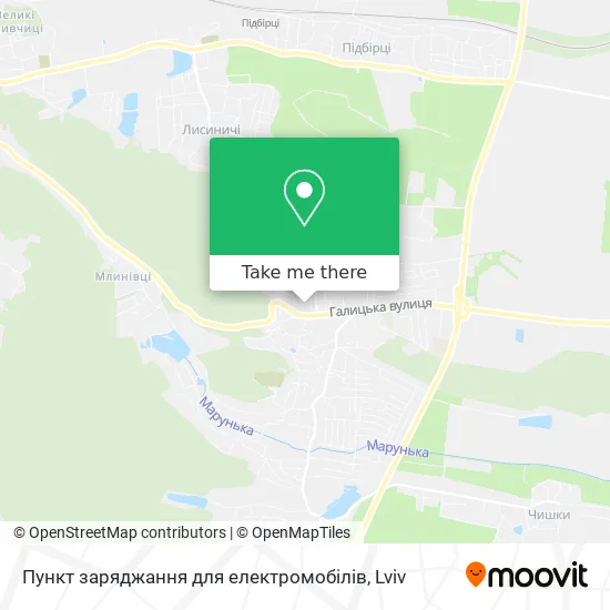 Карта Пункт заряджання для електромобілів