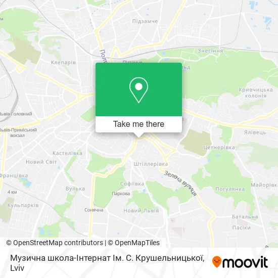 Карта Музична школа-Інтернат Ім. С. Крушельницької