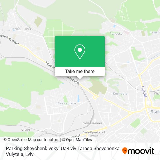 Parking Shevchenkivskyi Ua-Lviv Tarasa Shevchenka Vulytsia map