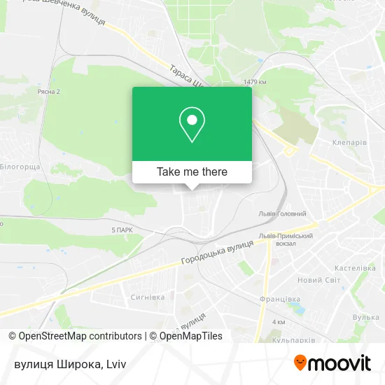 Карта вулиця Широка