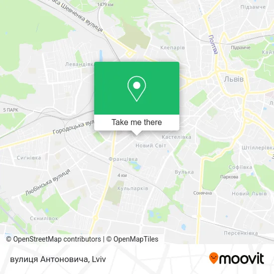 Карта вулиця Антоновича