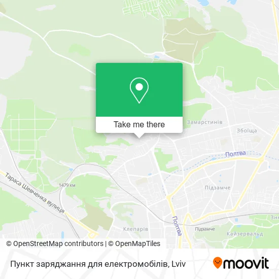 Пункт заряджання для електромобілів map