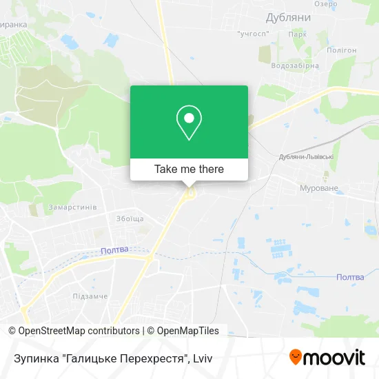 Карта Зупинка "Галицьке Перехрестя"