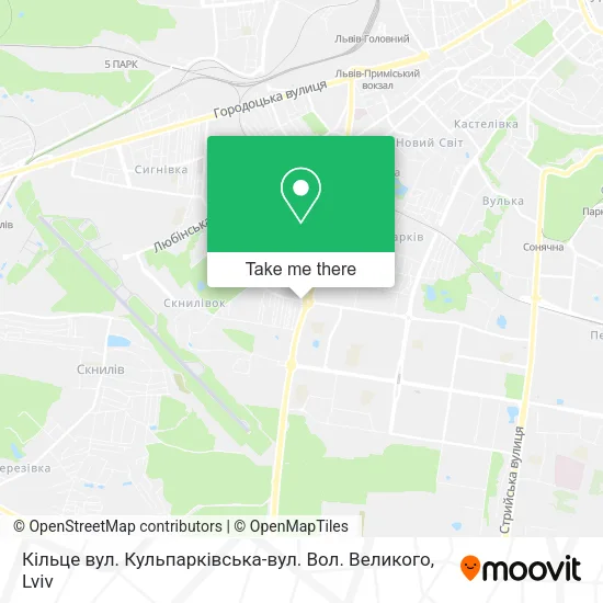 Карта Кільце вул. Кульпарківська-вул. Вол. Великого