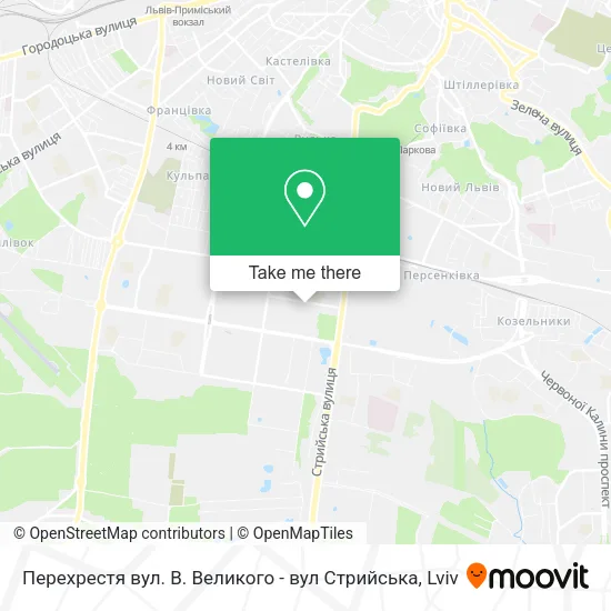 Карта Перехрестя вул. В. Великого - вул Стрийська