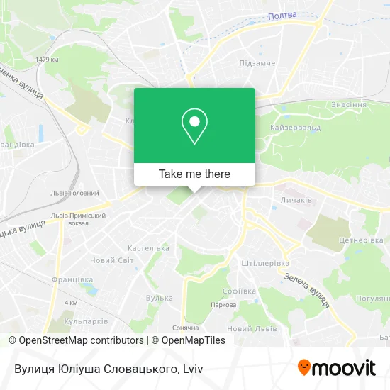 Карта Вулиця Юліуша Словацького