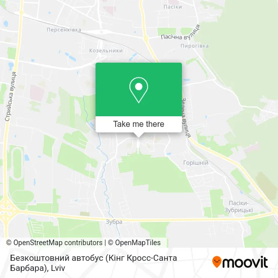 Карта Безкоштовний автобус (Кінг Кросс-Санта Барбара)