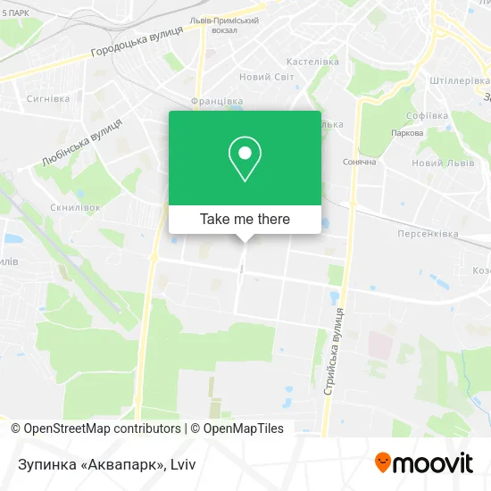 Карта Зупинка «Аквапарк»