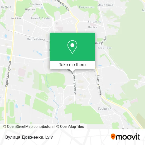 Карта Вулиця Довженка