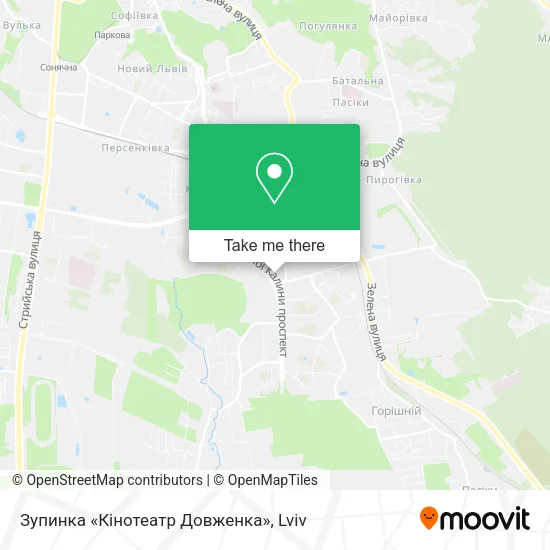 Карта Зупинка «Кінотеатр Довженка»