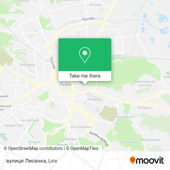 Карта вулиця Лисенка