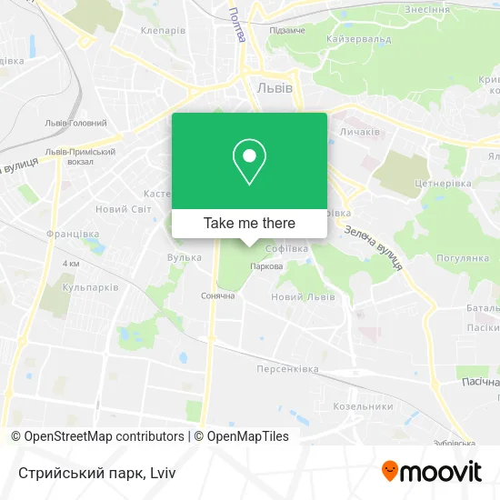 Карта Стрийський парк