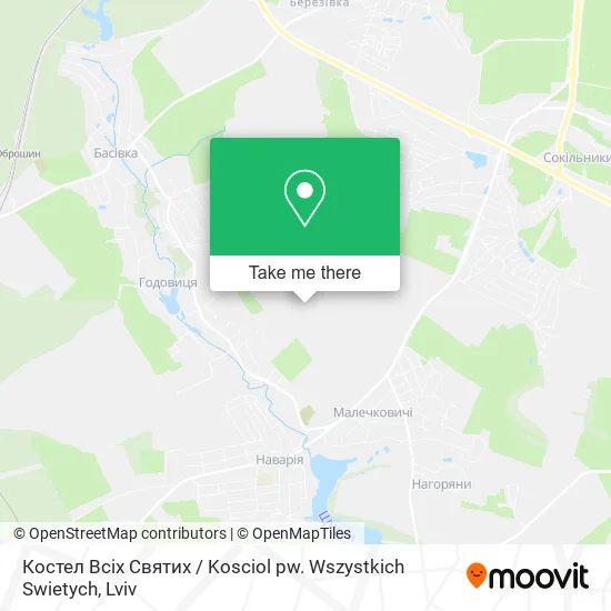 Карта Костел Всіх Святих / Kosciol pw. Wszystkich Swietych