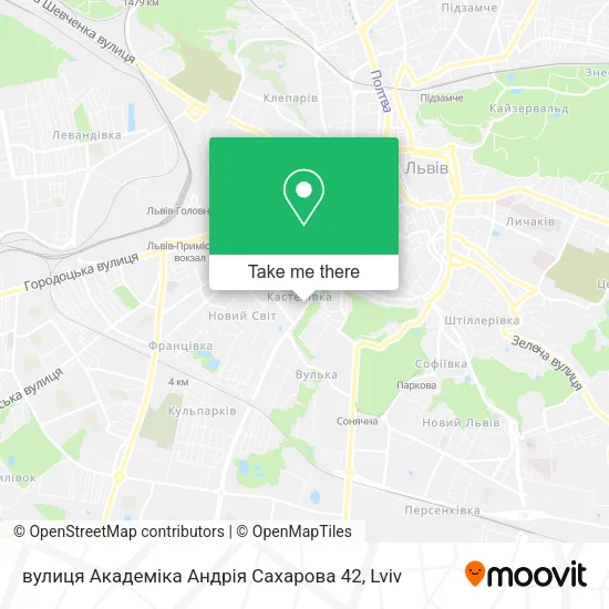 Карта вулиця Академіка Андрія Сахарова 42