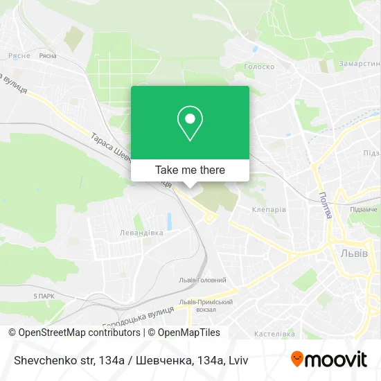 Карта Shevchenko str, 134a  / Шевченка, 134а