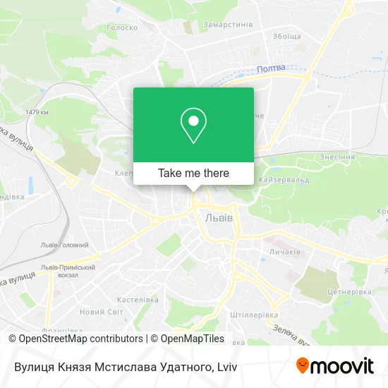 Карта Вулиця Князя Мстислава Удатного