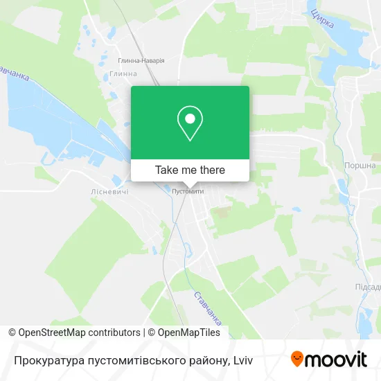 Карта Прокуратура пустомитiвського району