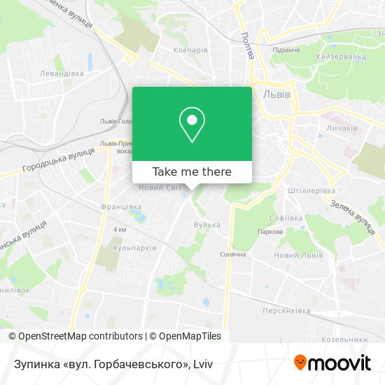 Зупинка «вул. Горбачевського» map