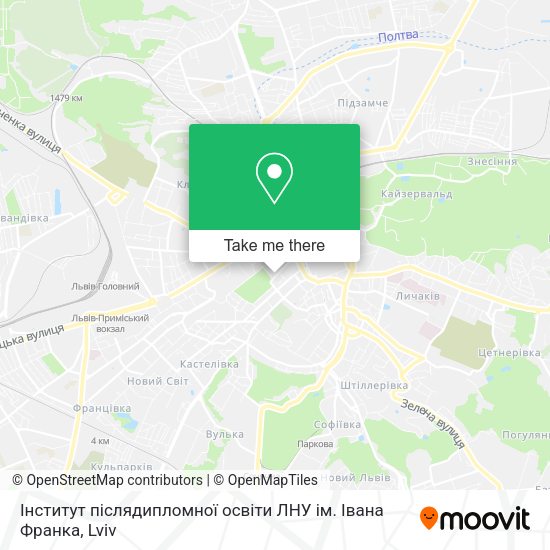 Карта Інститут післядипломної освіти ЛНУ ім. Івана Франка