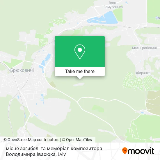 місце загибелі та меморіал композитора Володимира Івасюка map