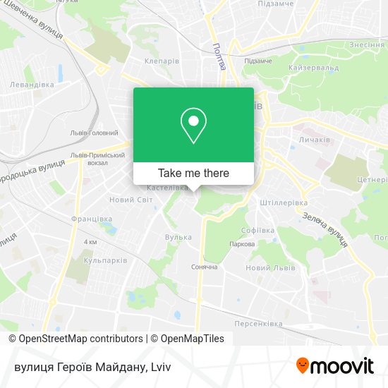Карта вулиця Героїв Майдану