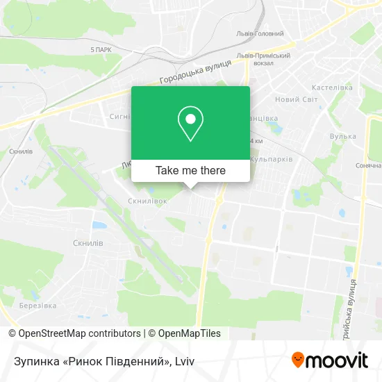 Карта Зупинка «Ринок Південний»