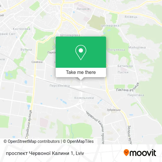 Карта проспект Червоної Калини 1