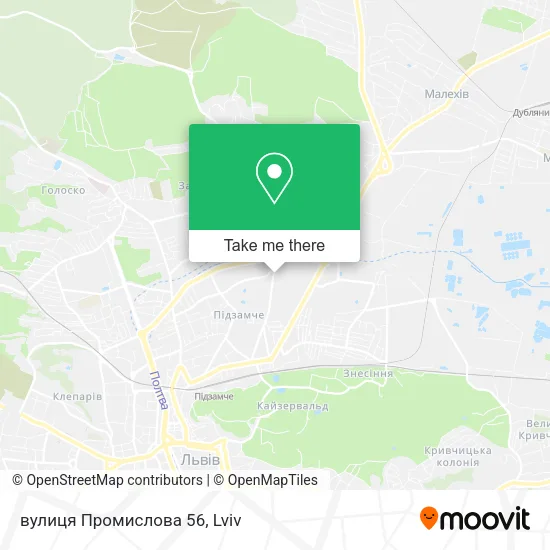 Карта вулиця Промислова 56