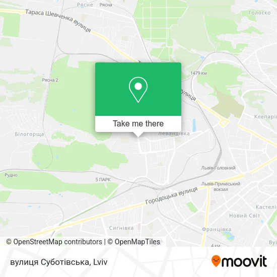 Карта вулиця Суботівська
