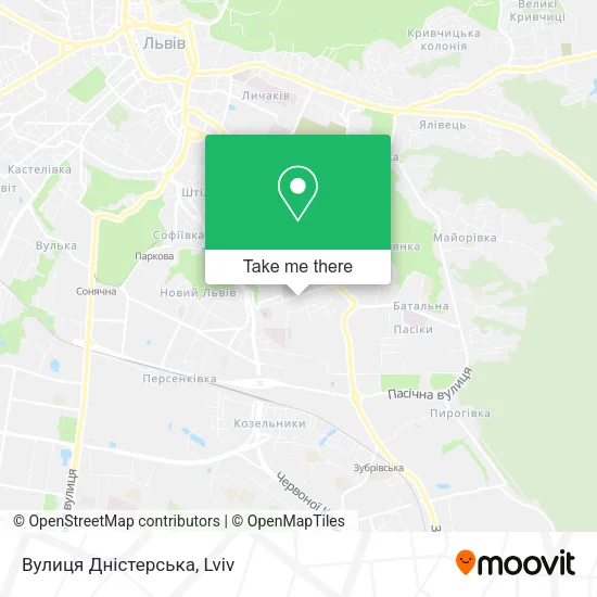Карта Вулиця Дністерська