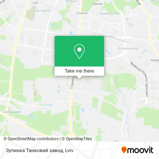 Карта Зупинка Танковий завод